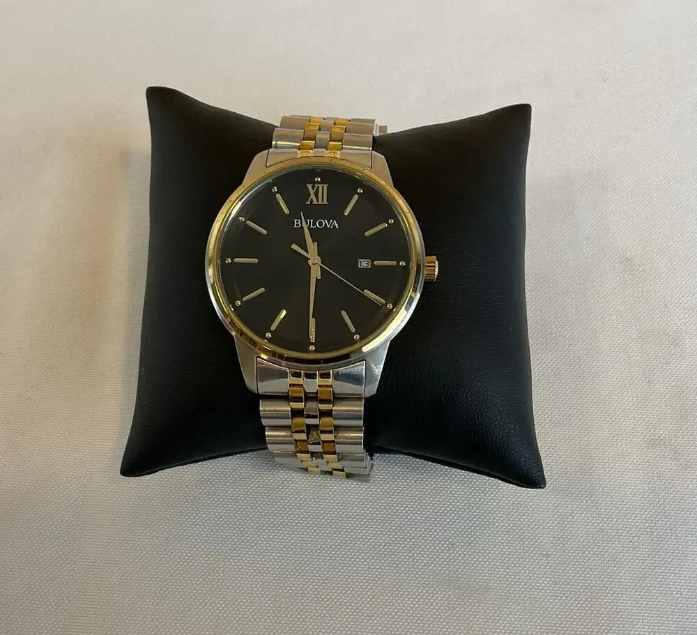 Bulova Two Tone Black Dial, about 40mm